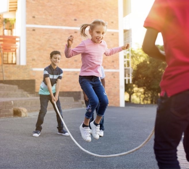 Kids skipping rope